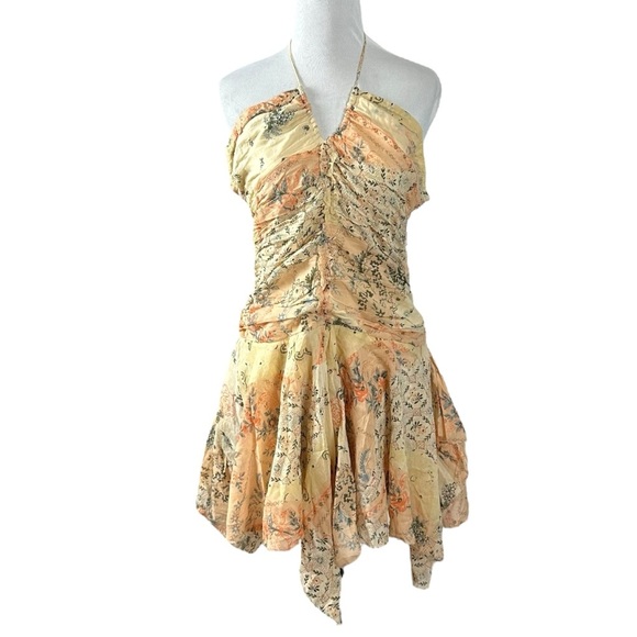 Urban Outfitters Spring Fairy Festival Hanky Hem Halter Mini Dress Large NEW - Picture 6 of 12